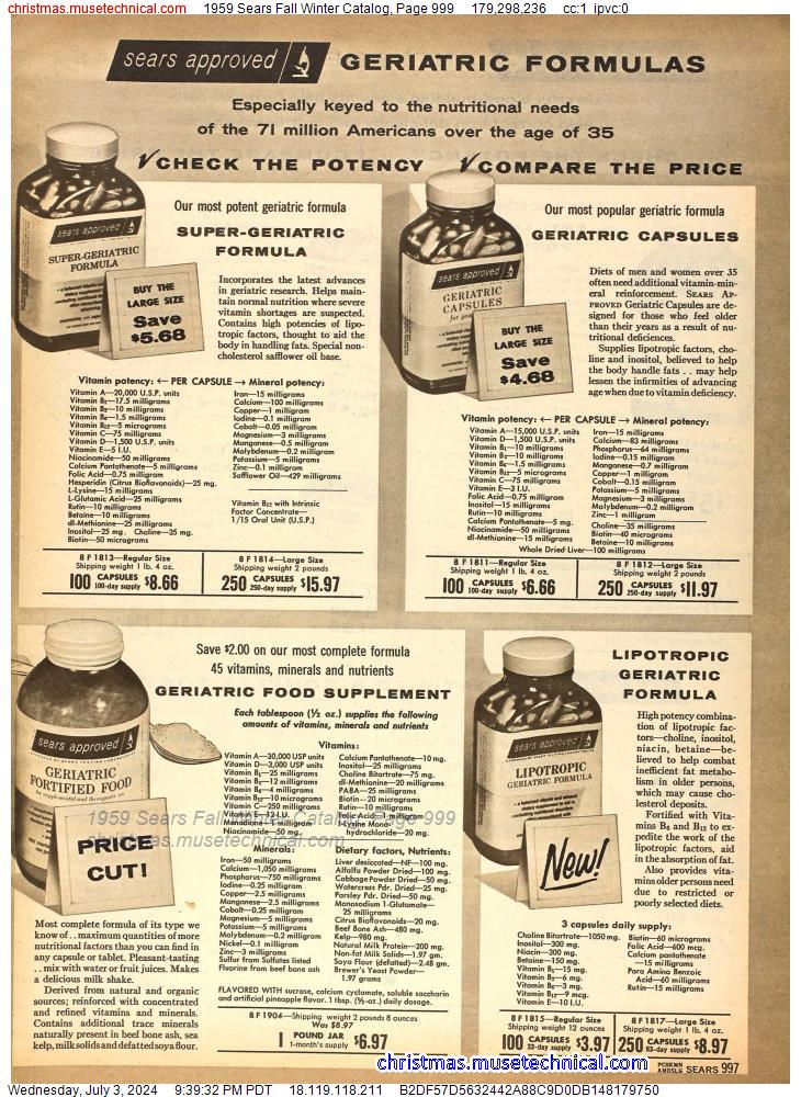 1959 Sears Fall Winter Catalog, Page 999