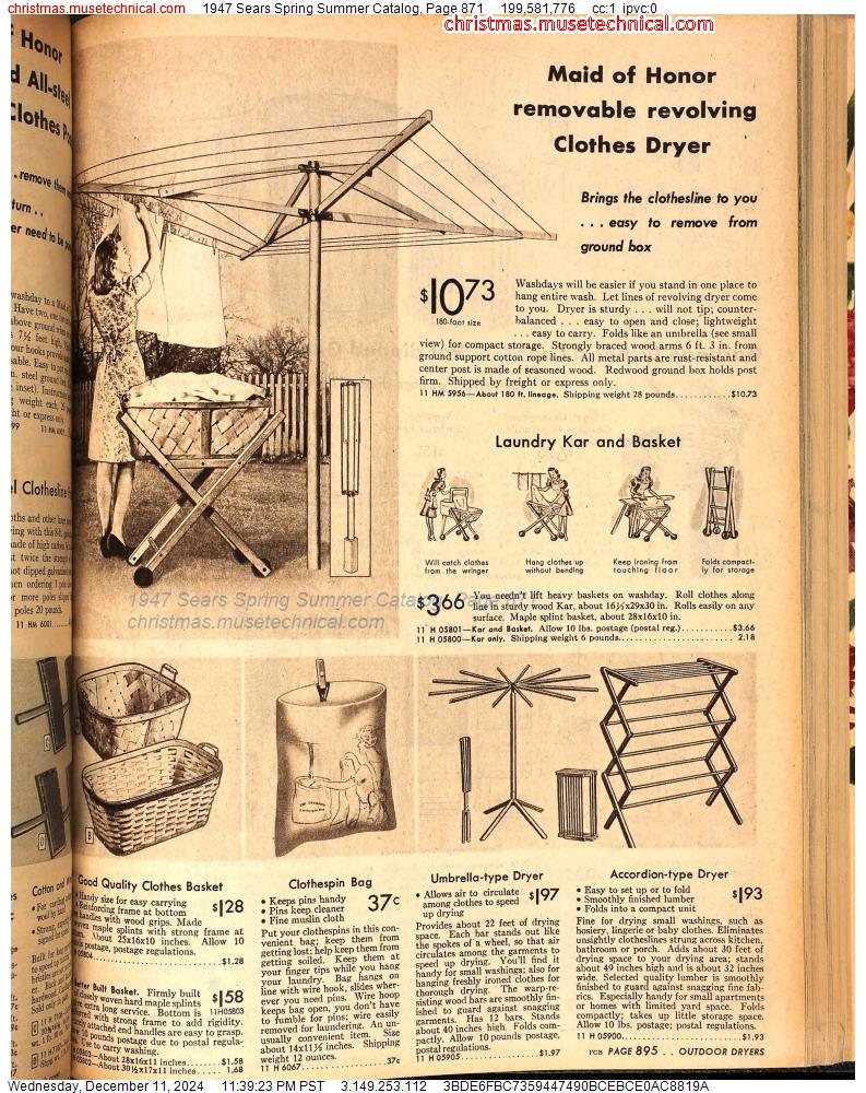 1947 Sears Spring Summer Catalog, Page 871