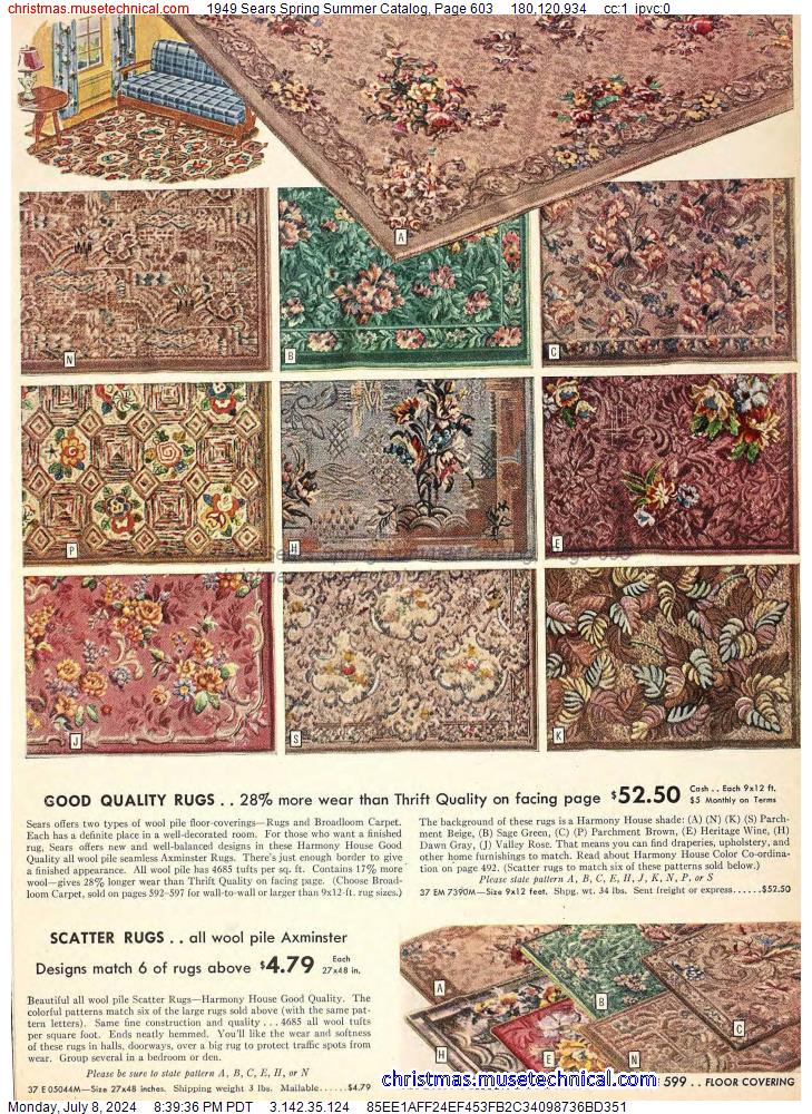 1949 Sears Spring Summer Catalog, Page 603