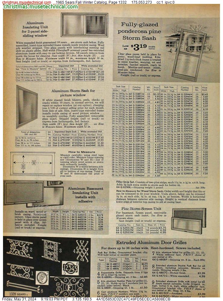 1965 Sears Fall Winter Catalog, Page 1332