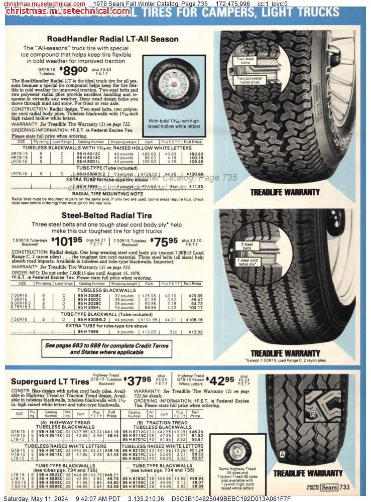 1978 Sears Fall Winter Catalog, Page 735
