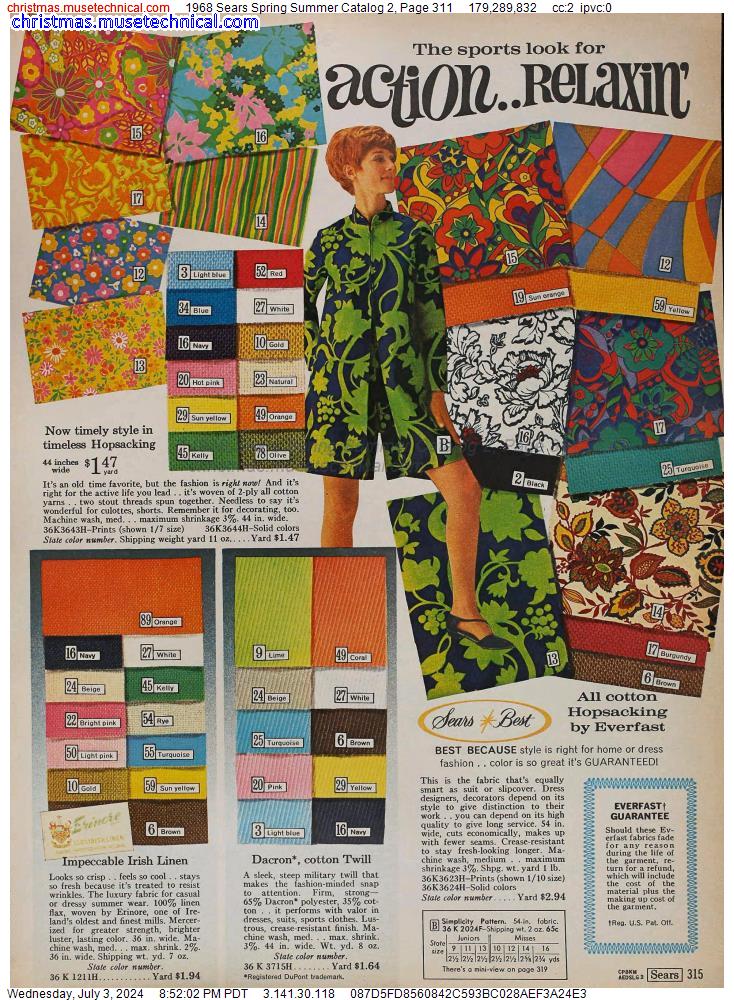 1968 Sears Spring Summer Catalog 2, Page 311