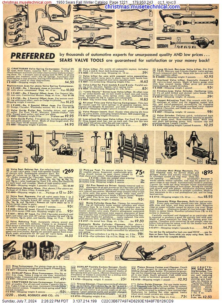1950 Sears Fall Winter Catalog, Page 1221