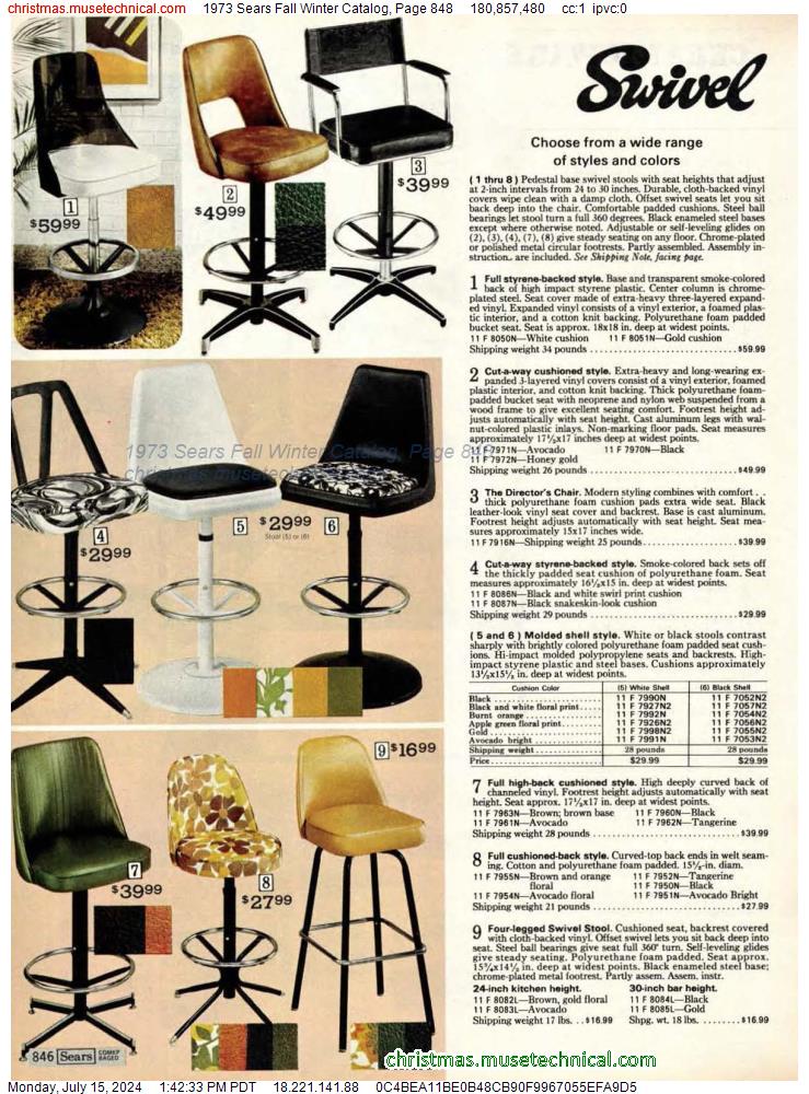 1973 Sears Fall Winter Catalog, Page 848