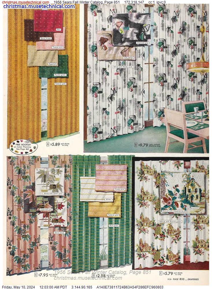 1956 Sears Fall Winter Catalog, Page 851