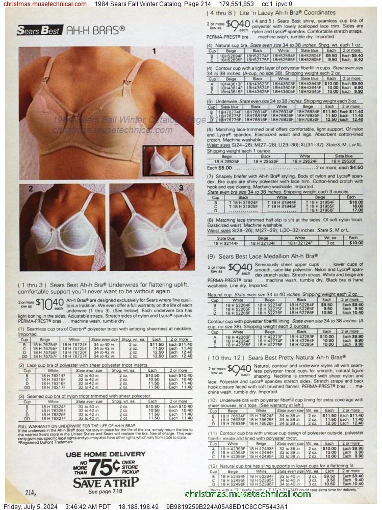 1984 Sears Fall Winter Catalog, Page 214