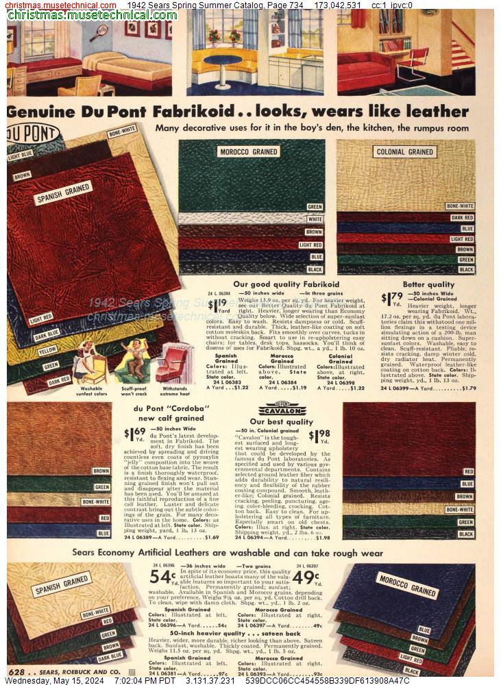 1942 Sears Spring Summer Catalog, Page 734