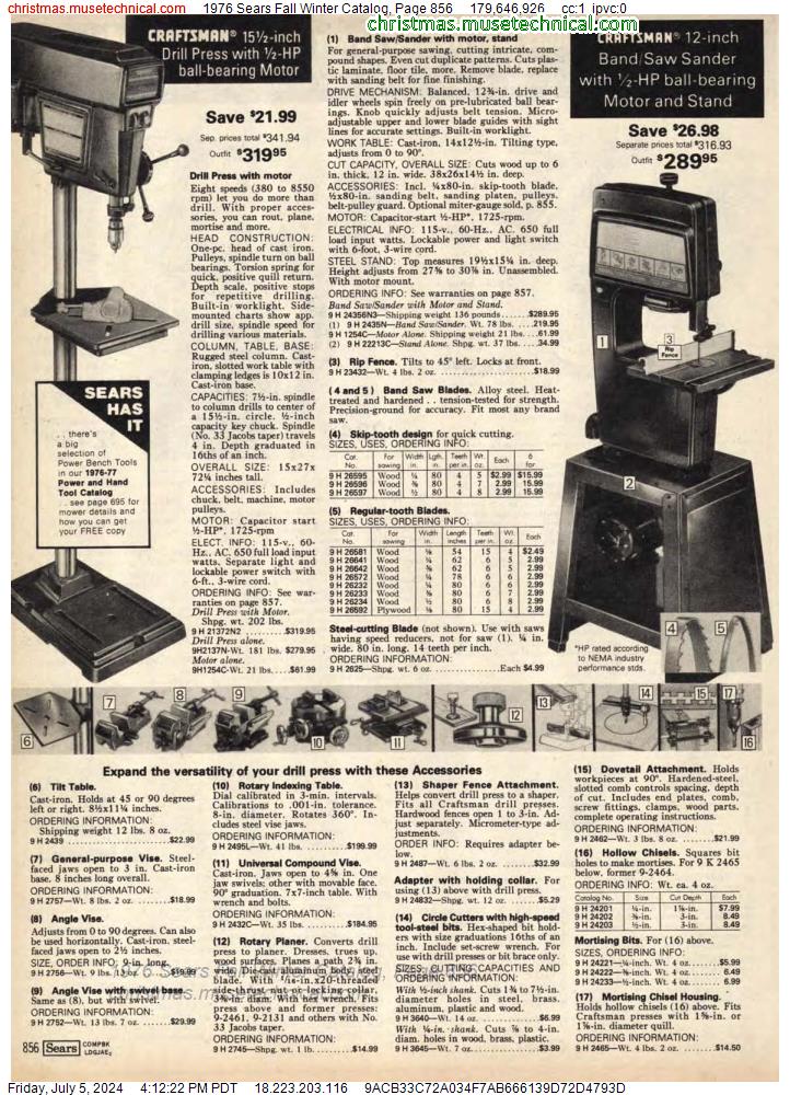 1976 Sears Fall Winter Catalog, Page 856