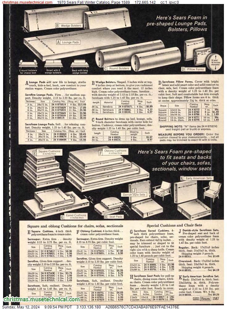 1970 Sears Fall Winter Catalog, Page 1589
