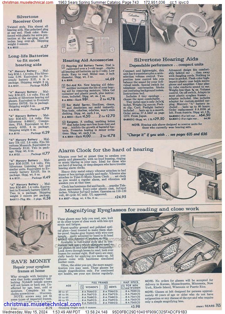 1963 Sears Spring Summer Catalog, Page 743