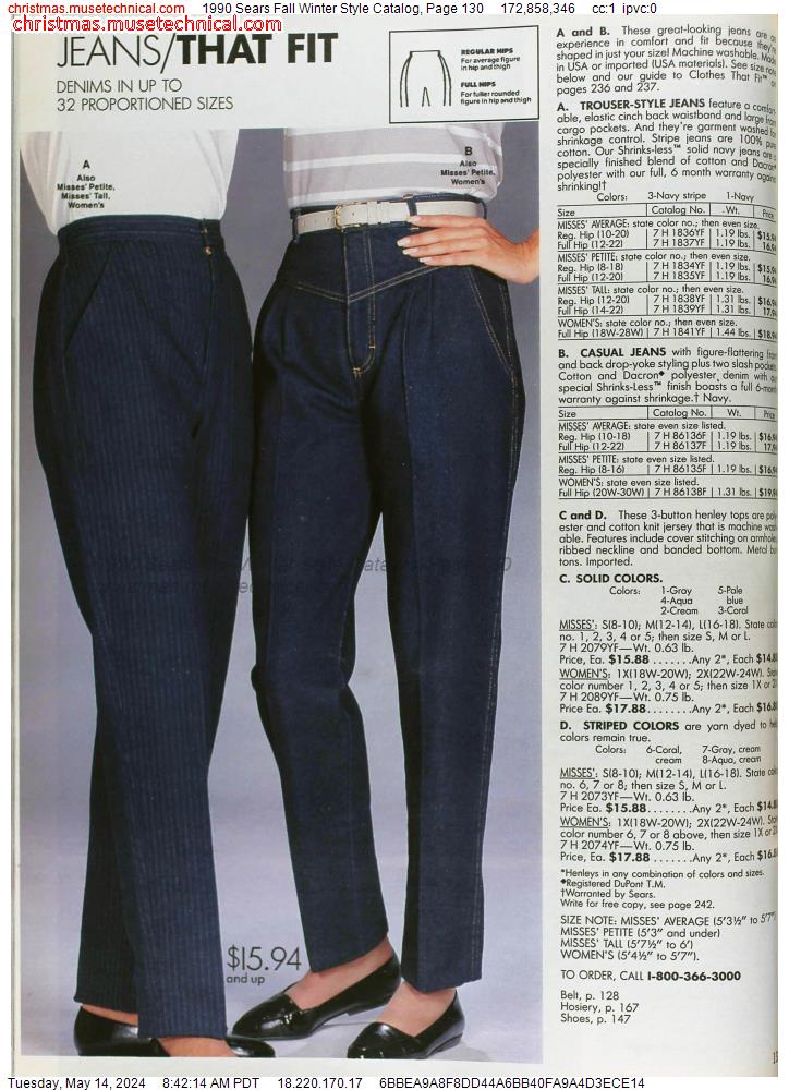 1990 Sears Fall Winter Style Catalog, Page 130