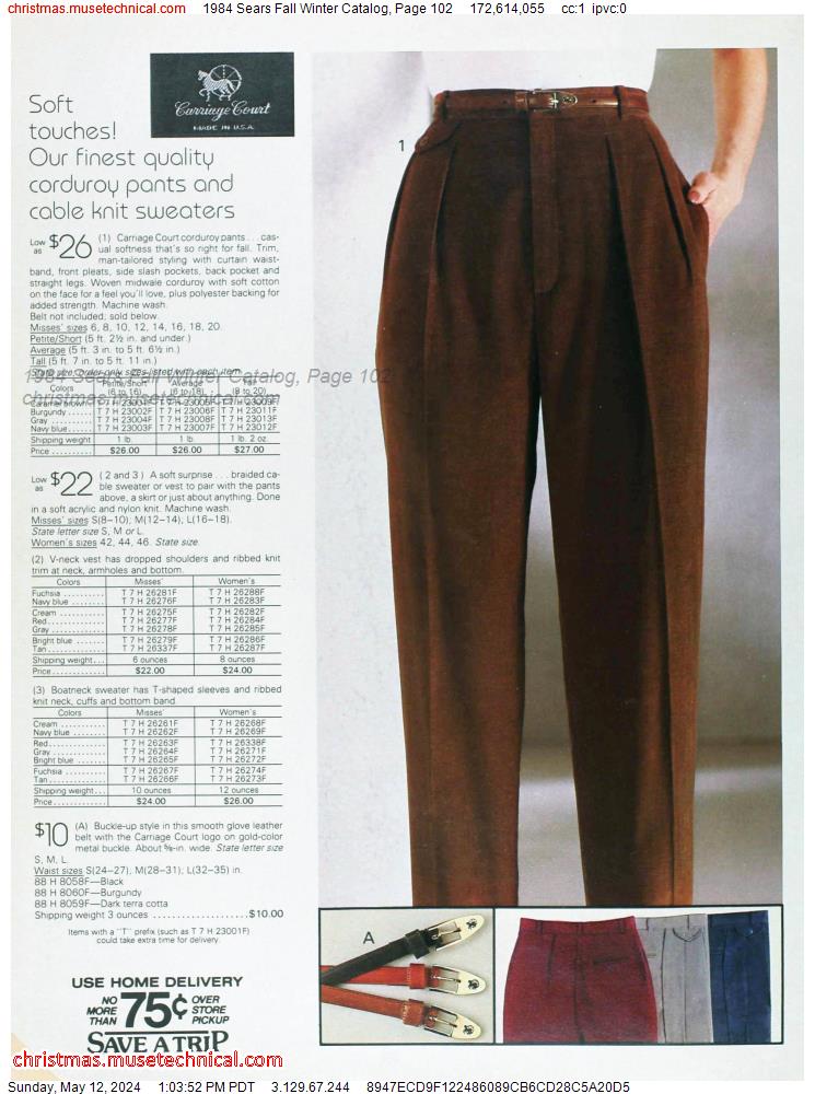 1984 Sears Fall Winter Catalog, Page 102