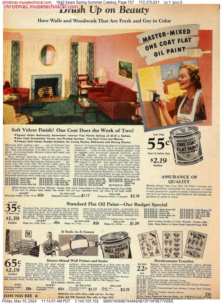 1940 Sears Spring Summer Catalog, Page 757