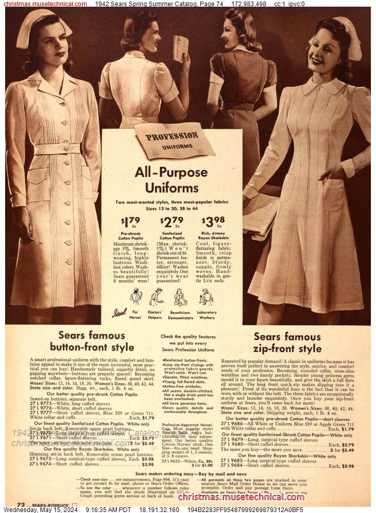 1942 Sears Spring Summer Catalog, Page 74