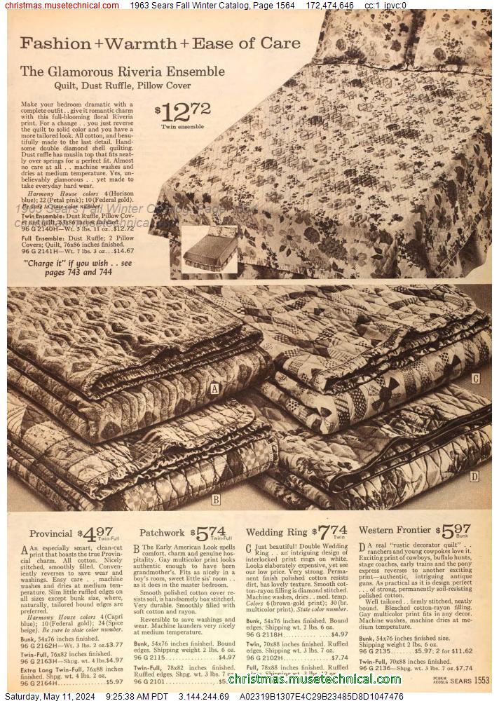 1963 Sears Fall Winter Catalog, Page 1564