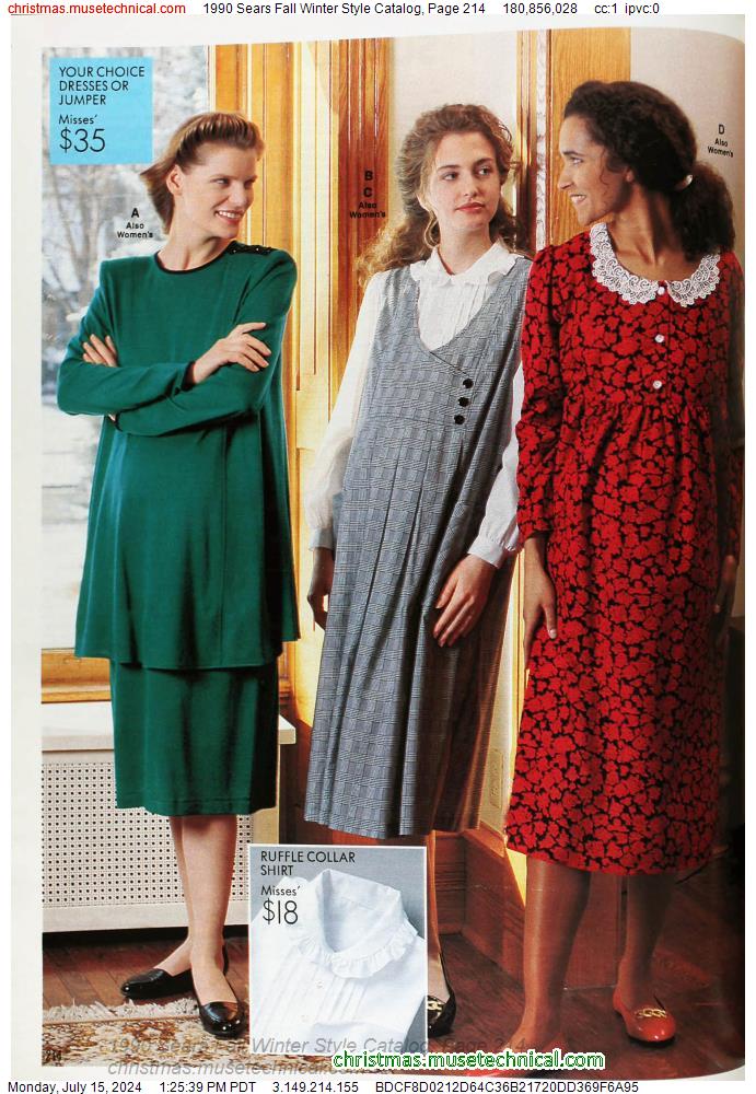 1990 Sears Fall Winter Style Catalog, Page 214
