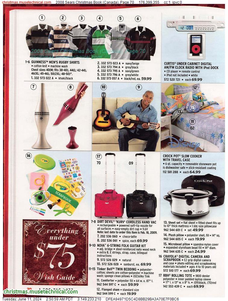 2008 Sears Christmas Book (Canada), Page 70