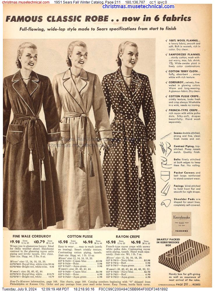 1951 Sears Fall Winter Catalog, Page 211