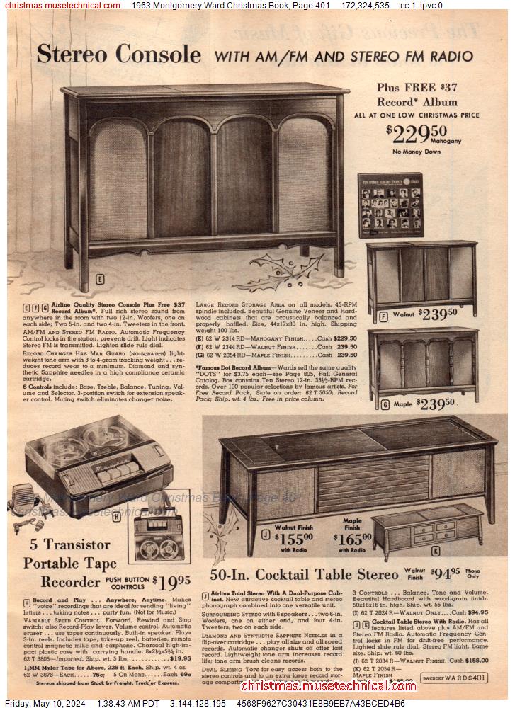 1963 Montgomery Ward Christmas Book, Page 401