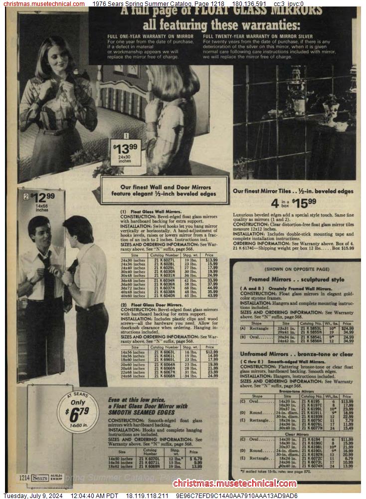 1976 Sears Spring Summer Catalog, Page 1218