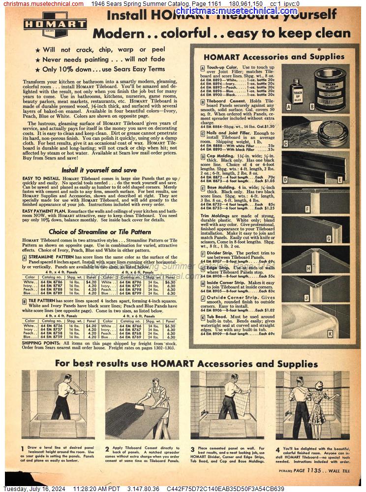 1946 Sears Spring Summer Catalog, Page 1161