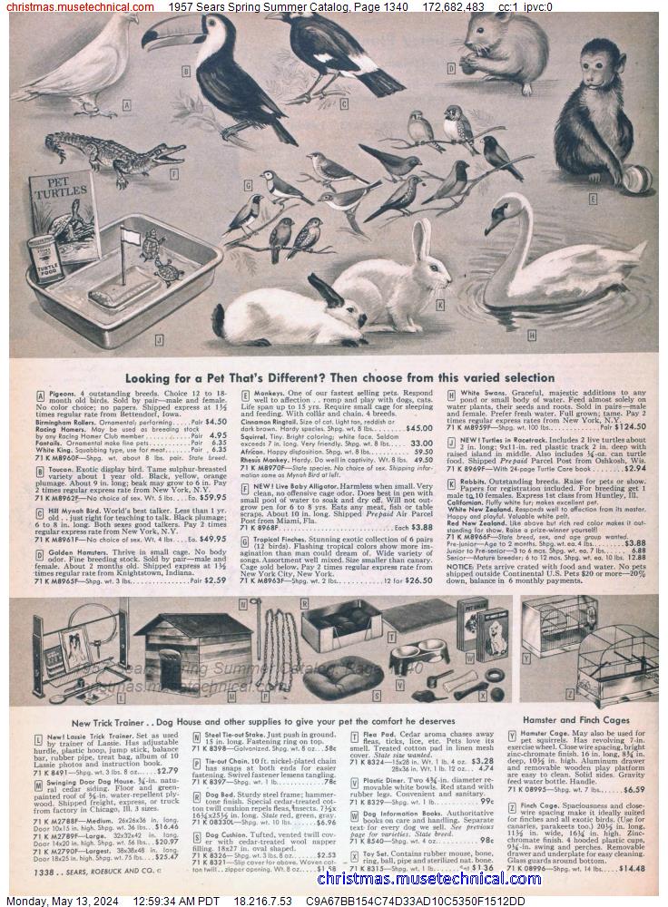1957 Sears Spring Summer Catalog, Page 1340