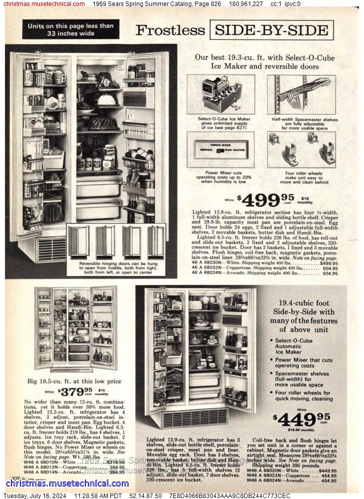 1969 Sears Spring Summer Catalog, Page 826