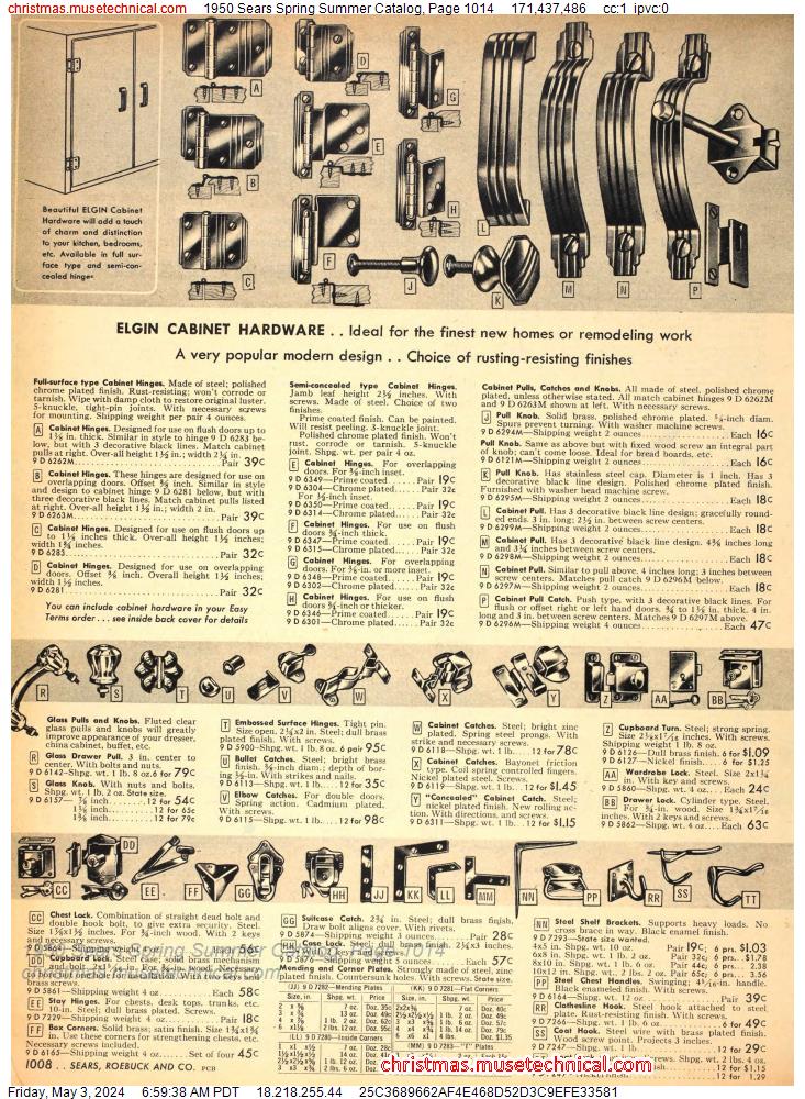 1950 Sears Spring Summer Catalog, Page 1014