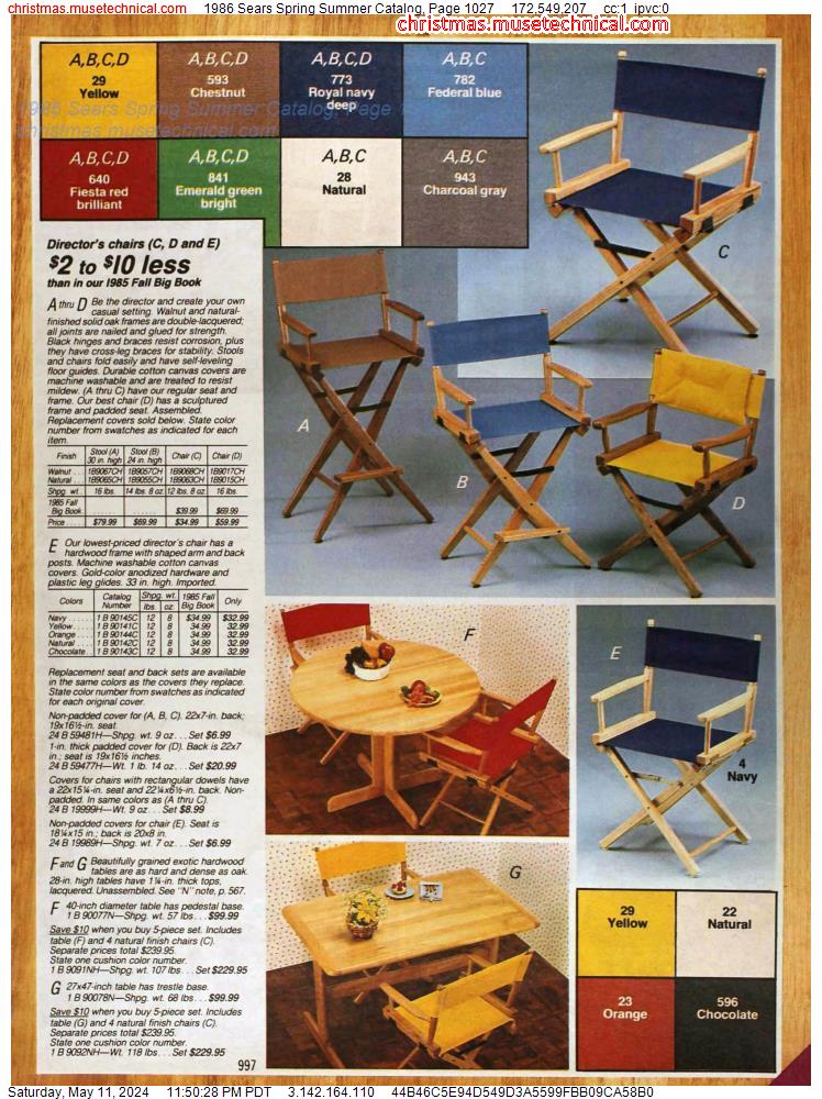 1986 Sears Spring Summer Catalog, Page 1027