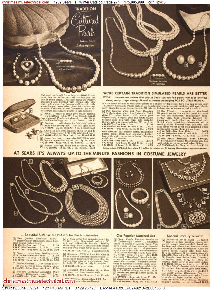 1952 Sears Fall Winter Catalog, Page 974