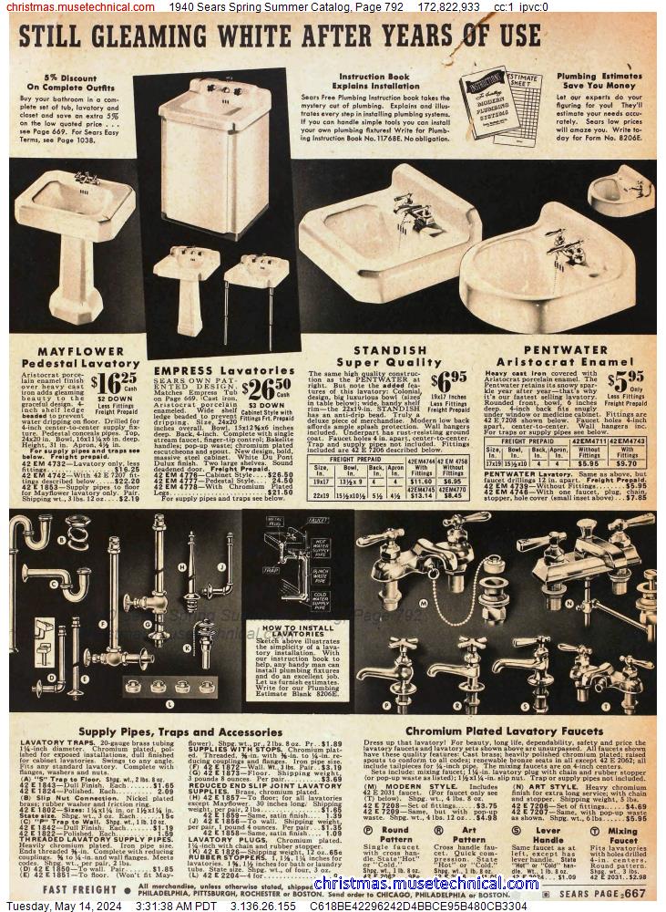 1940 Sears Spring Summer Catalog, Page 792