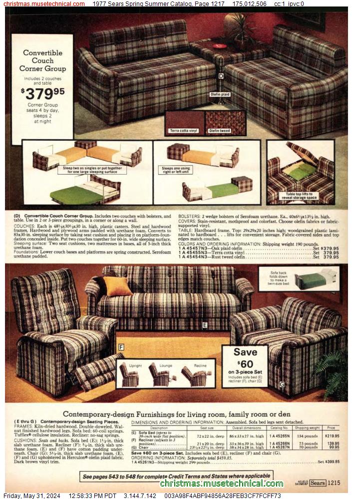1977 Sears Spring Summer Catalog, Page 1217