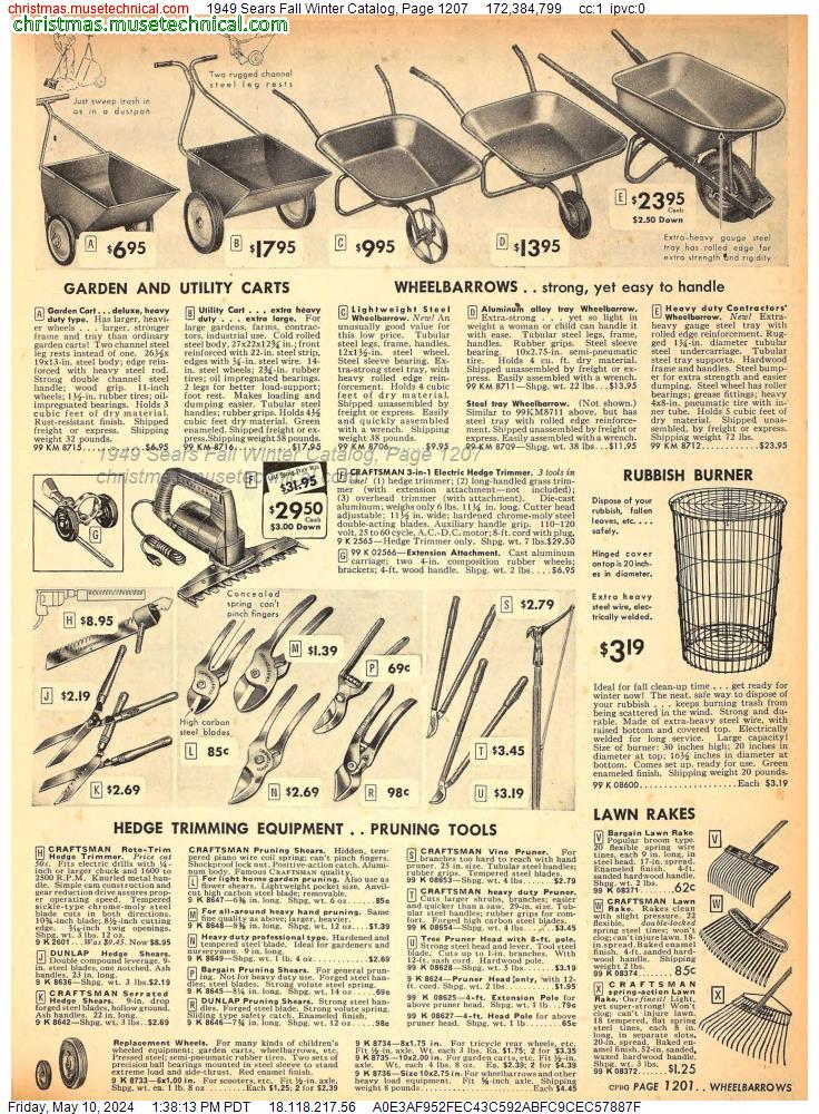 1949 Sears Fall Winter Catalog, Page 1207