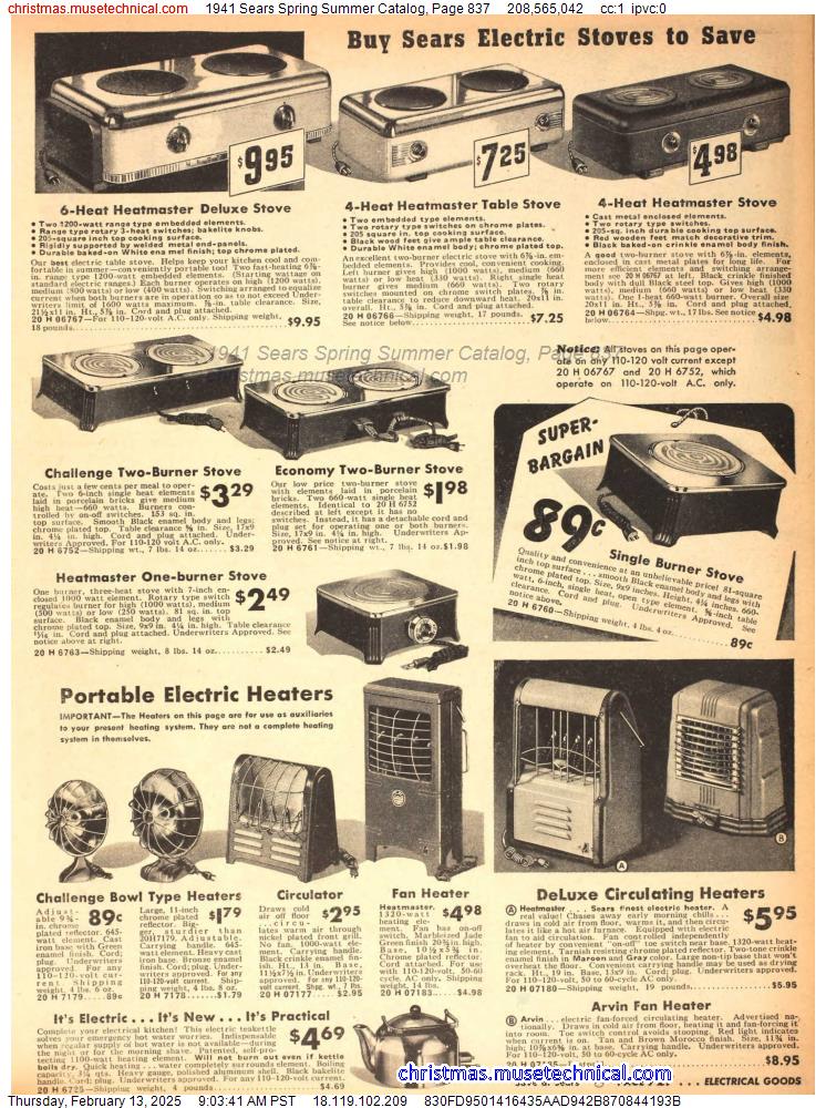 1941 Sears Spring Summer Catalog, Page 837