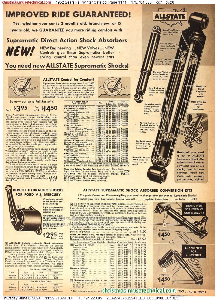 1952 Sears Fall Winter Catalog, Page 1171