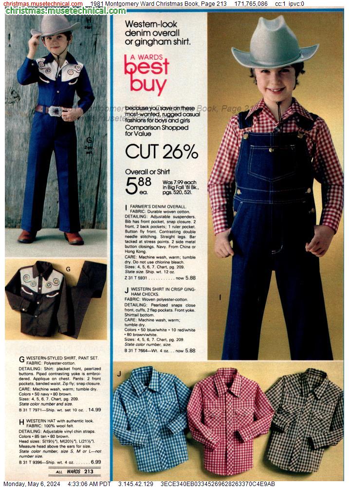 1981 Montgomery Ward Christmas Book, Page 213