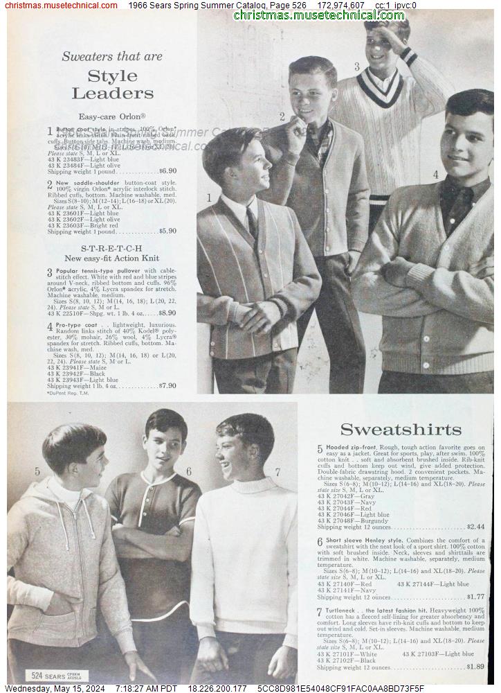 1966 Sears Spring Summer Catalog, Page 526
