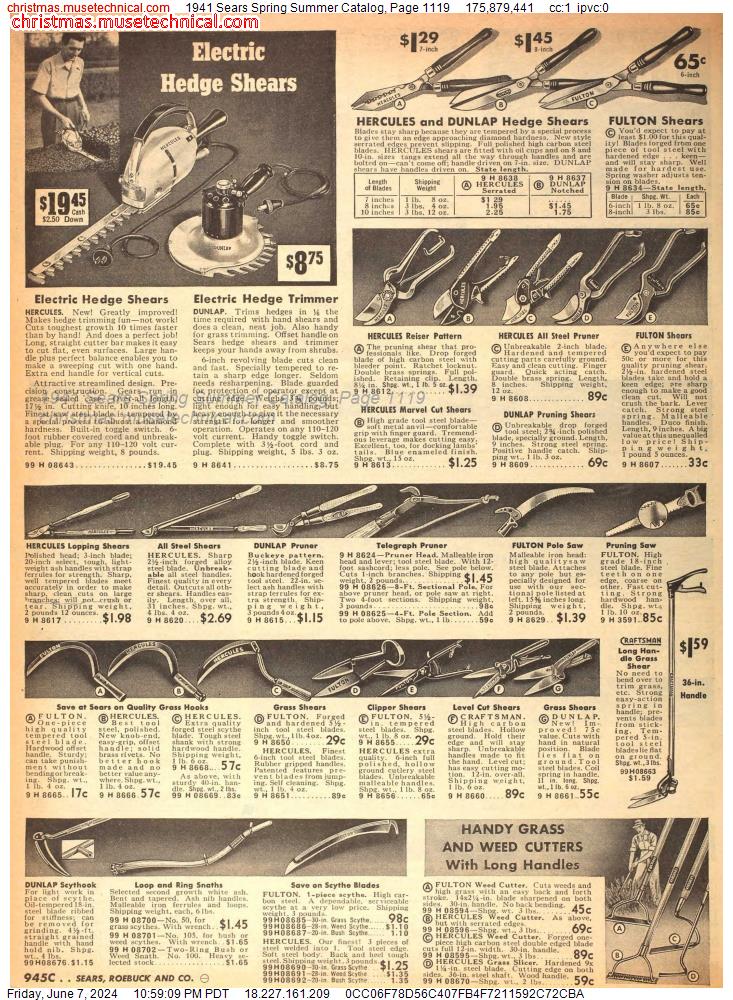 1941 Sears Spring Summer Catalog, Page 1119