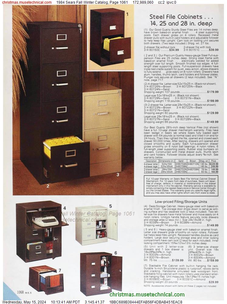1984 Sears Fall Winter Catalog, Page 1061