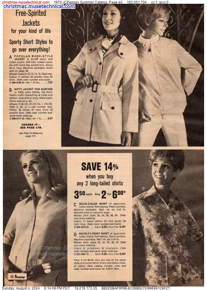 1970 JCPenney Summer Catalog, Page 40