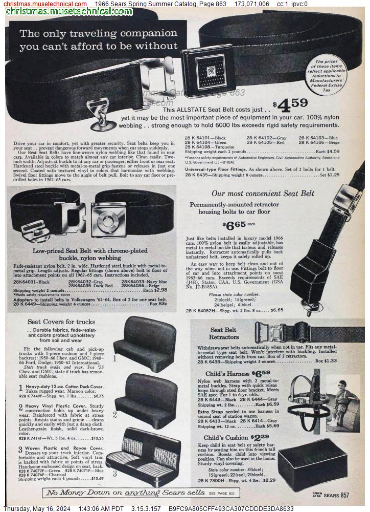 1966 Sears Spring Summer Catalog, Page 863