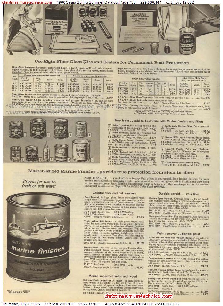 1960 Sears Spring Summer Catalog, Page 738