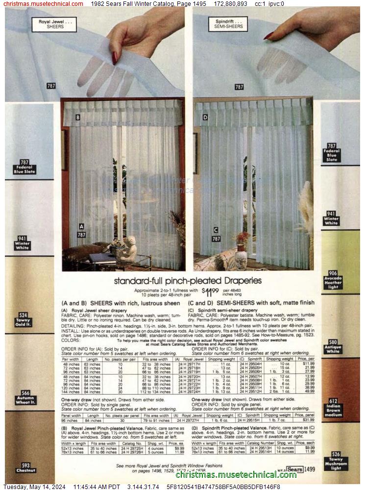 1982 Sears Fall Winter Catalog, Page 1495