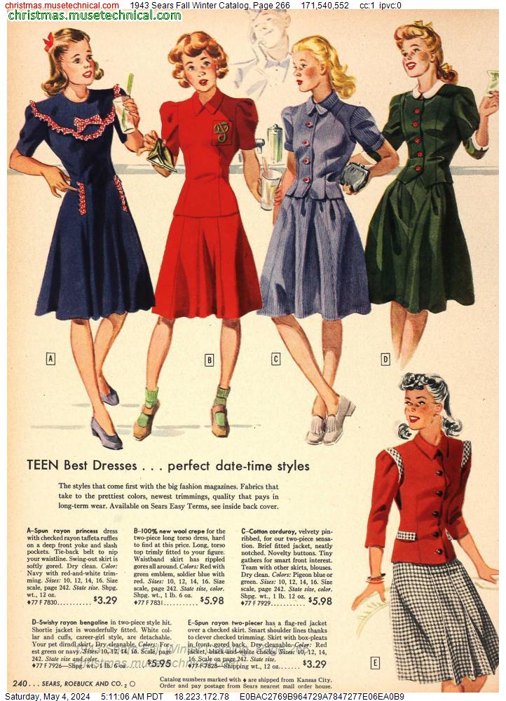 1943 Sears Fall Winter Catalog, Page 266