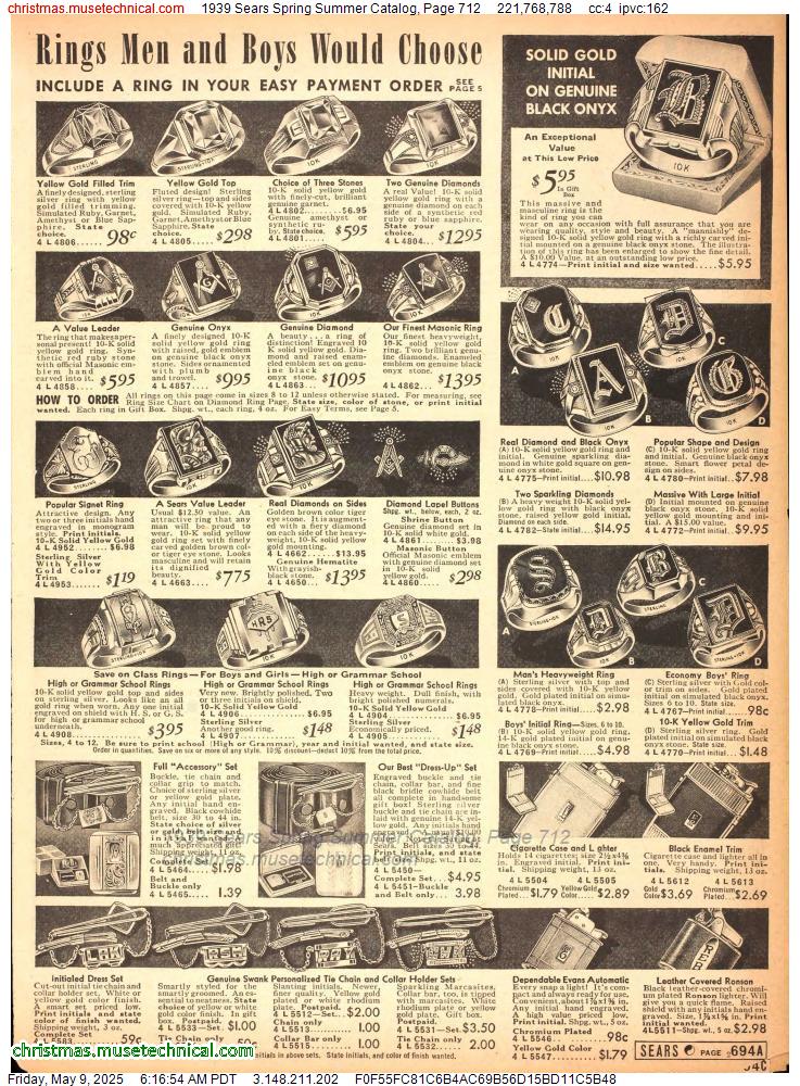 1939 Sears Spring Summer Catalog, Page 712