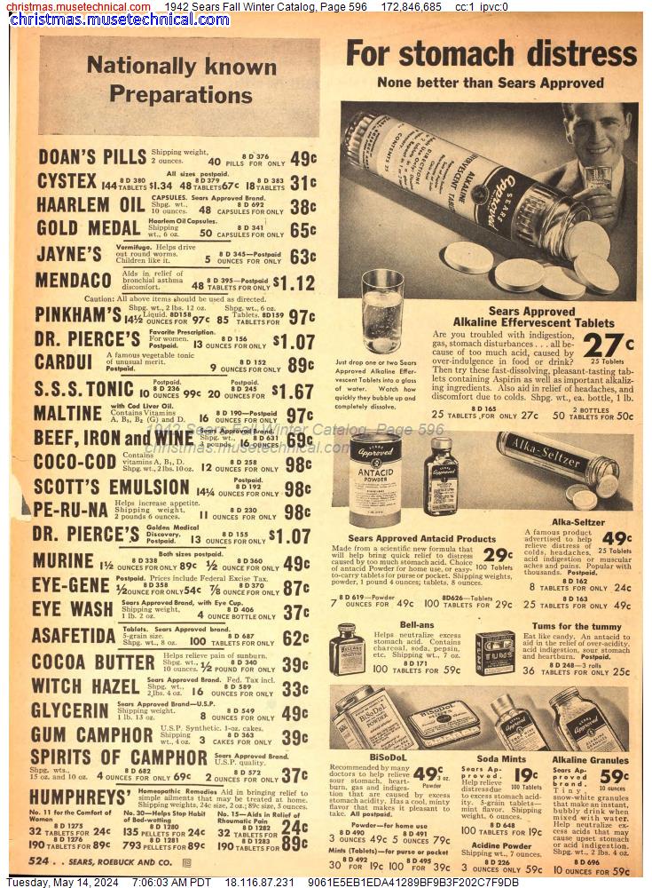 1942 Sears Fall Winter Catalog, Page 596