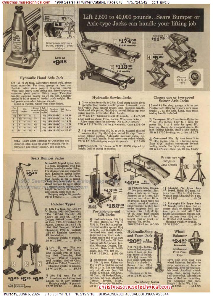 1968 Sears Fall Winter Catalog, Page 678