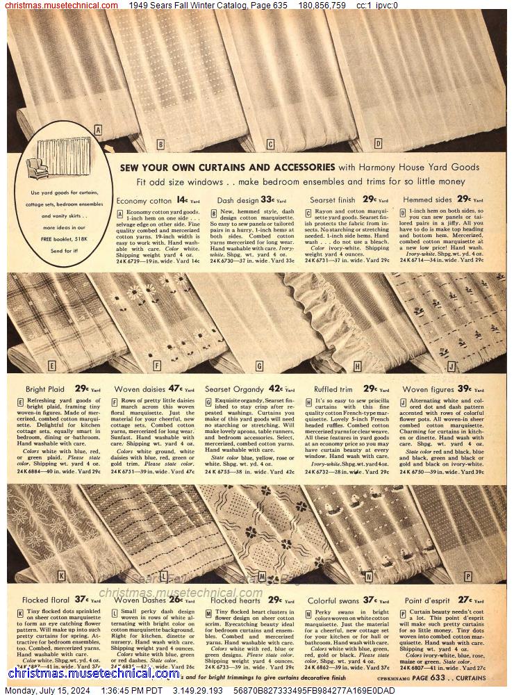 1949 Sears Fall Winter Catalog, Page 635