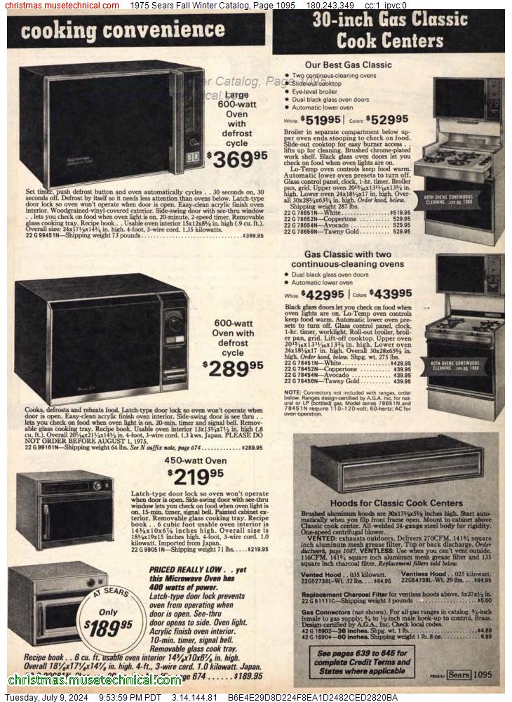 1975 Sears Fall Winter Catalog, Page 1095