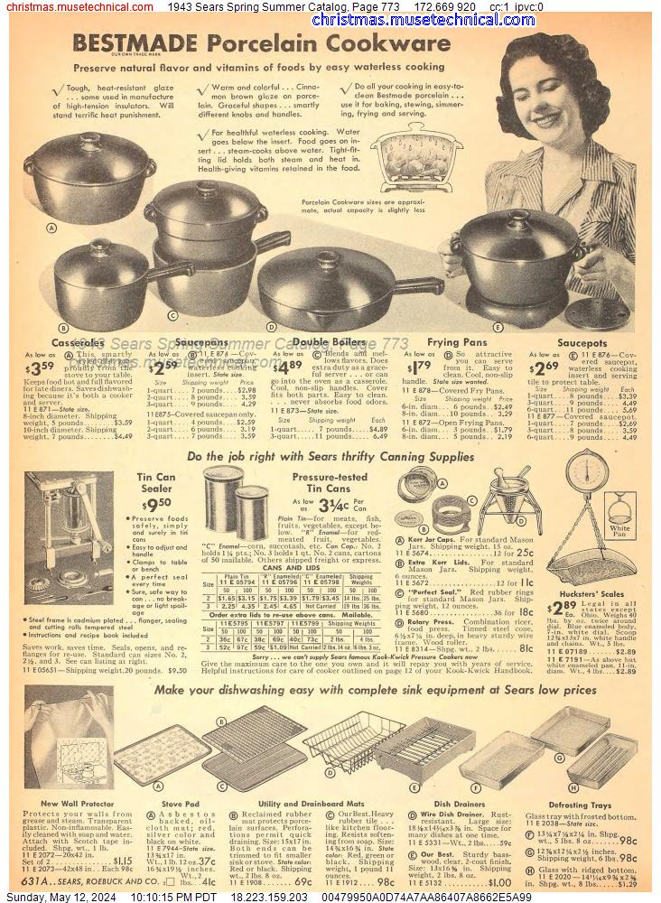 1943 Sears Spring Summer Catalog, Page 773